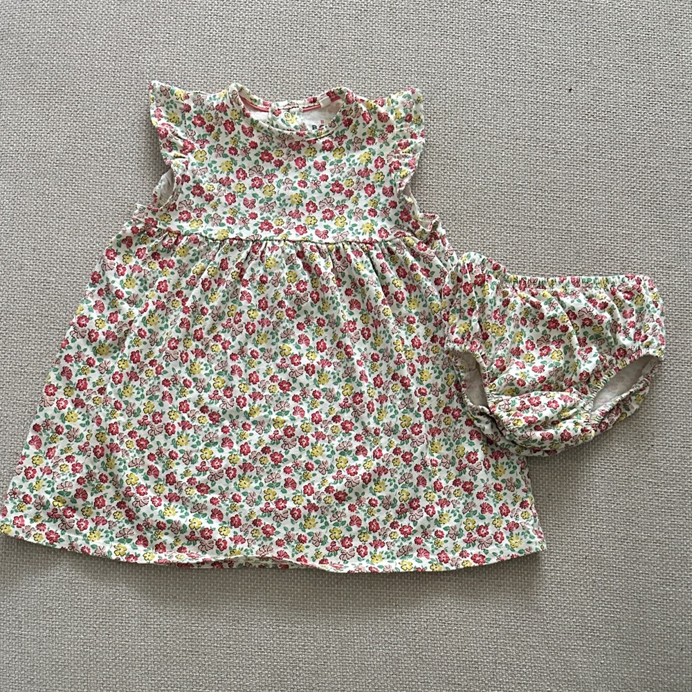 Baby Boden Floral Dress with Bloomers